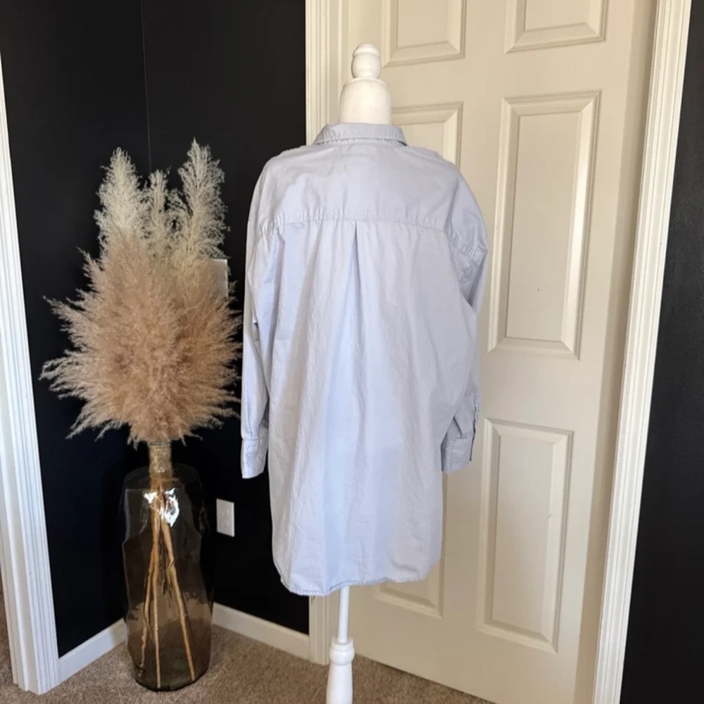 Anthropologie Maeve Oversized Buttondown Shirt in Violette Blue size XL - Picture 9 of 12